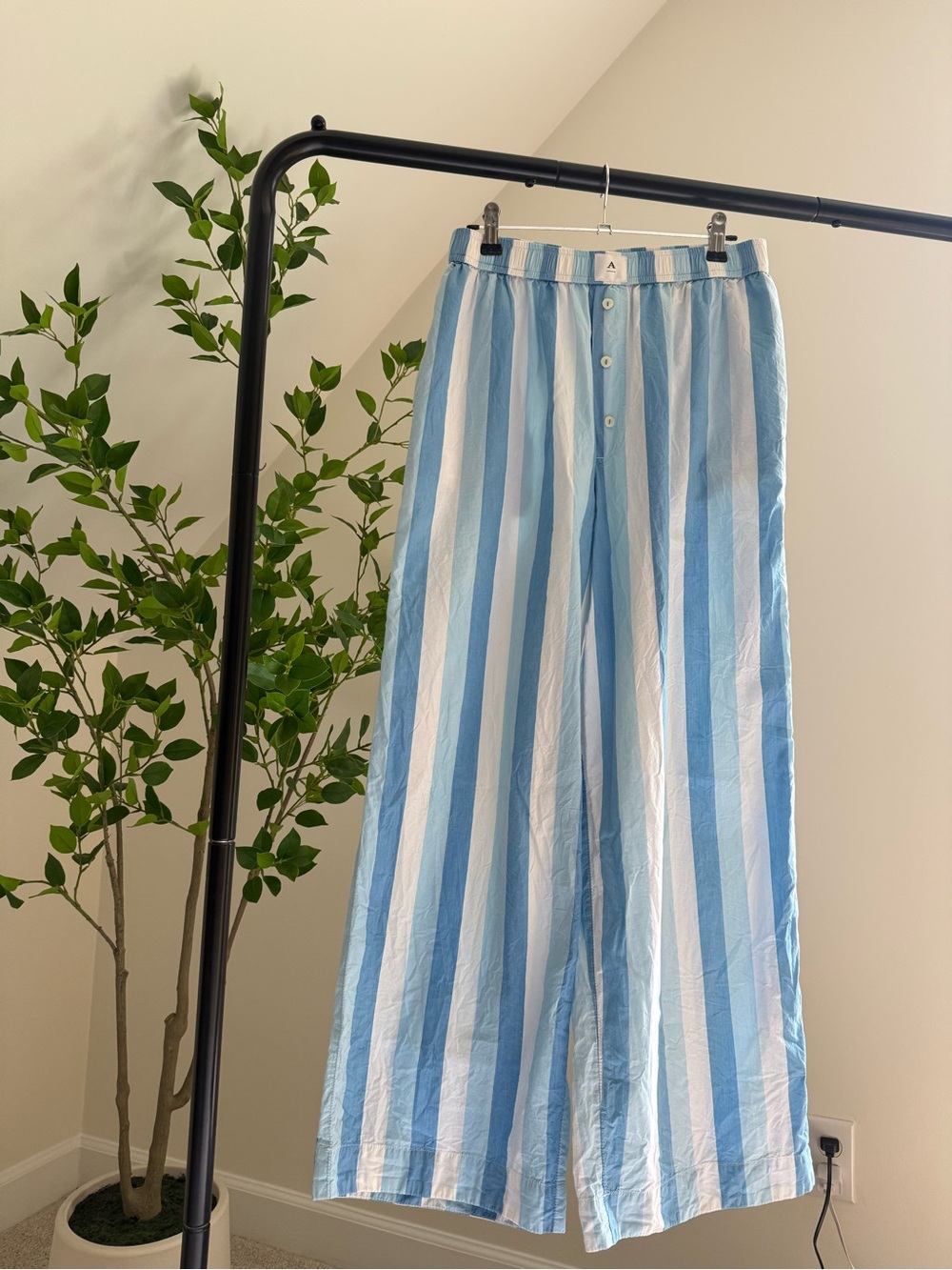 ANTHRO: Striped Blue Women’s Cotton Pants